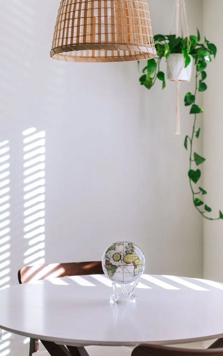 Antique Terrestrial White Globe