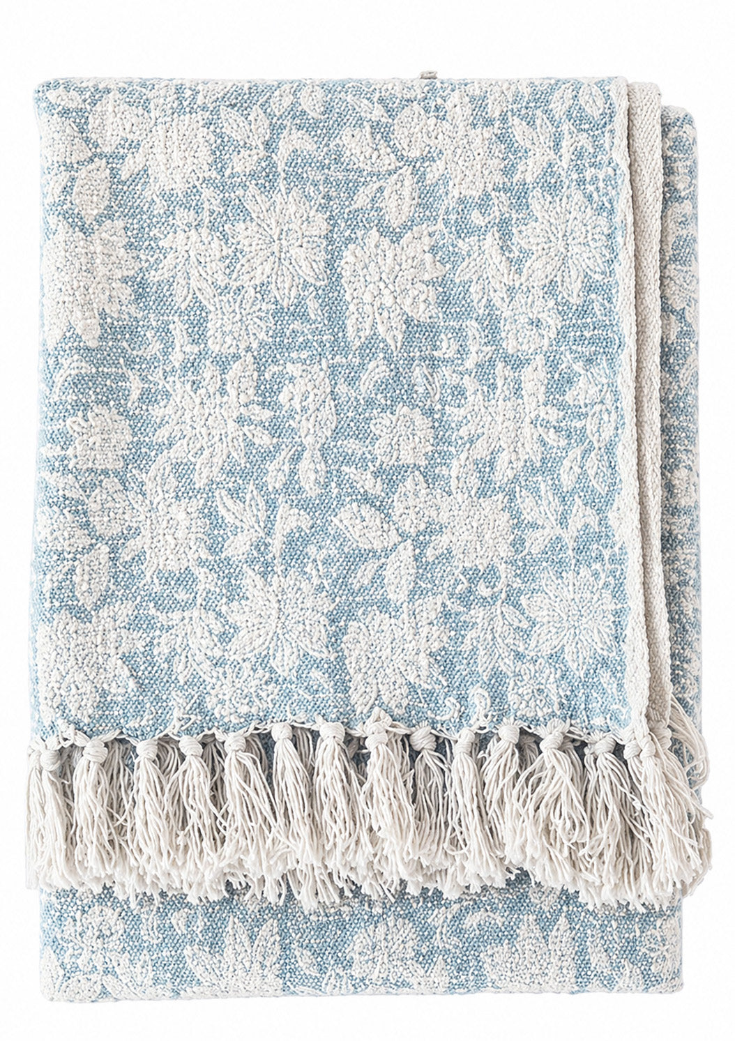 Hand-Loomed Cotton Block Print Throw