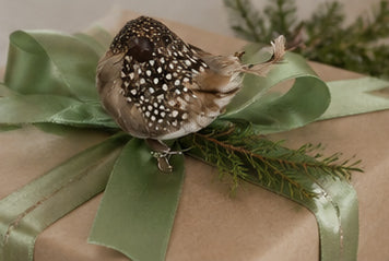 Bird with Guinea Hen Feathers with Clip