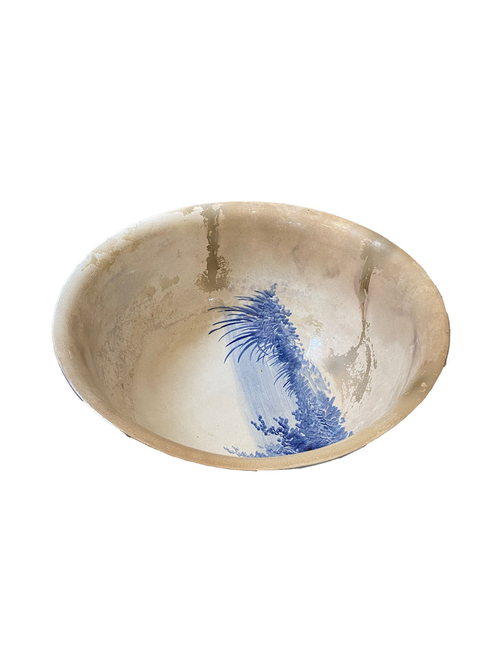 Ironstone Blue and White Footed Bowl