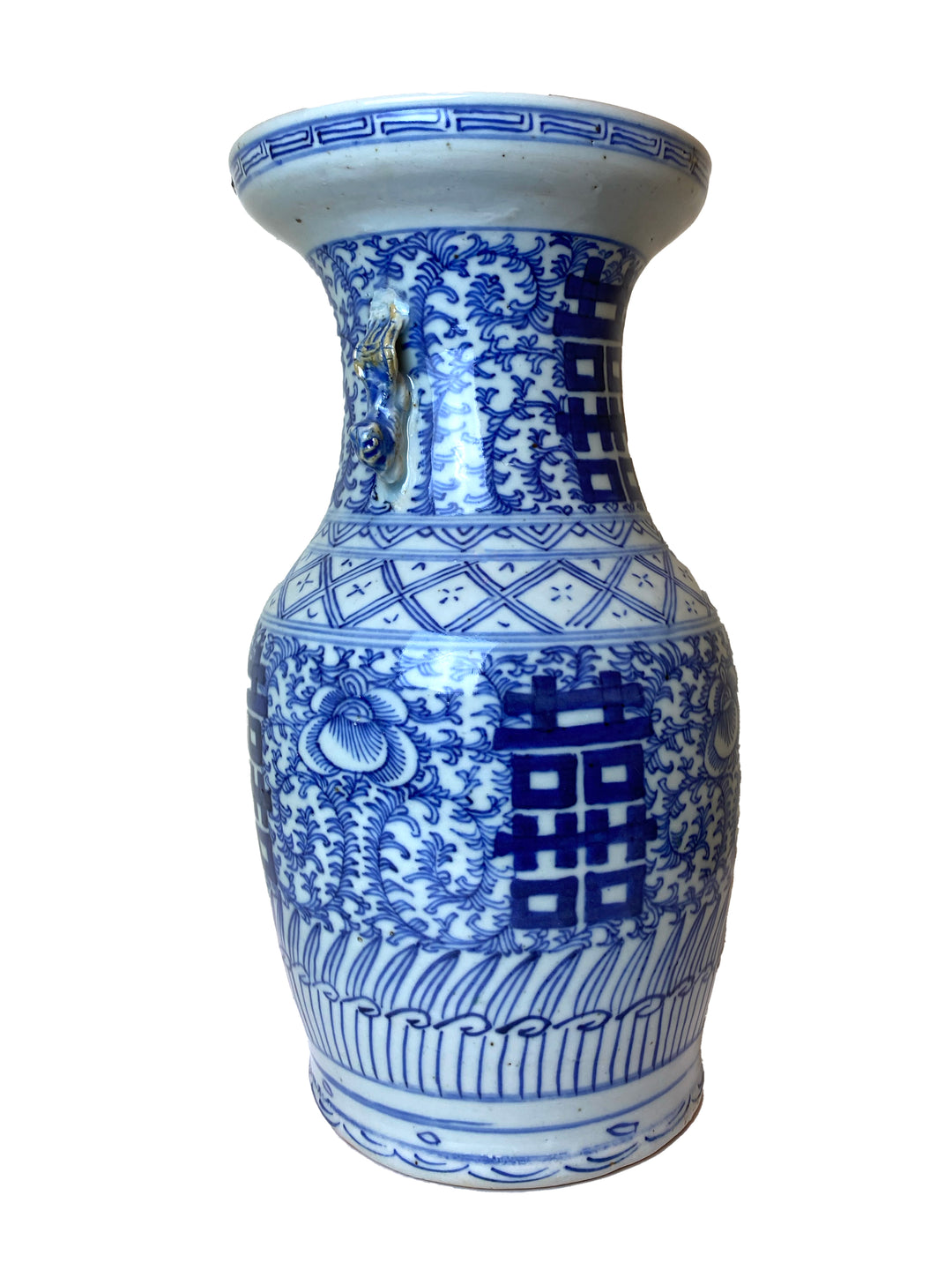 Chinese Mid-Qing Blue and White Porcelain Vase