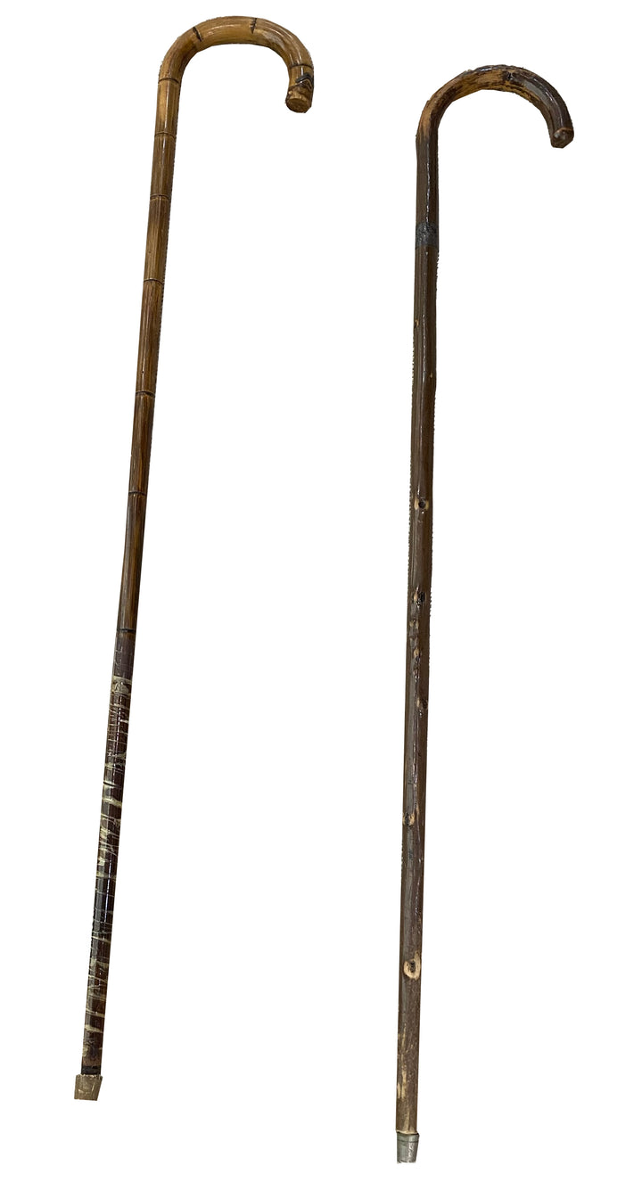 Majolica-Style Umbrella Stand with Vintage Bamboo Canes