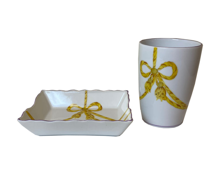 Hand-Painted Porcelain Bath Vanity Set
