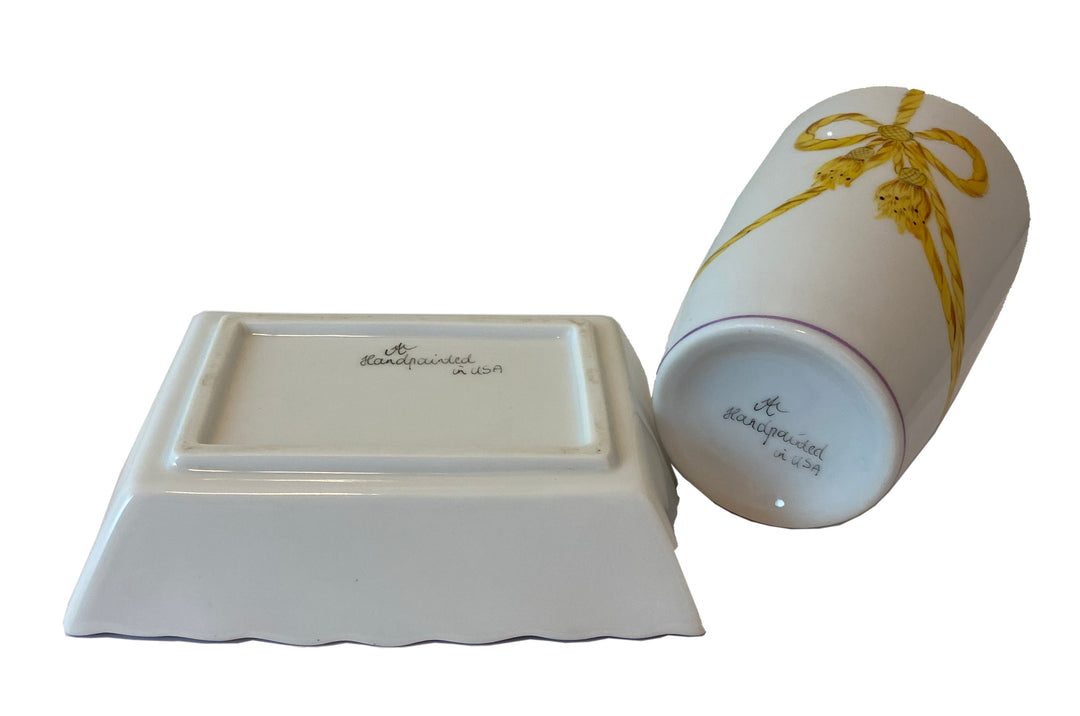 Hand-Painted Porcelain Bath Vanity Set