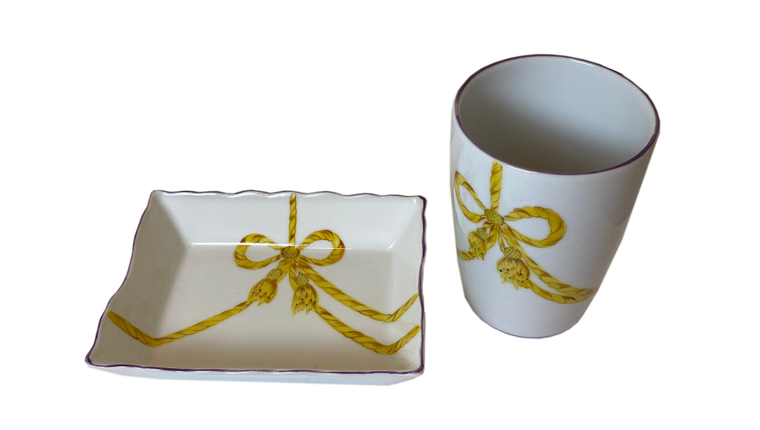 Hand-Painted Porcelain Bath Vanity Set
