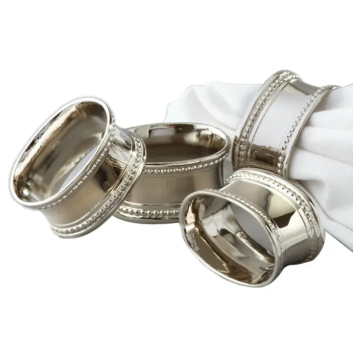 Beaded Oval Napkin Rings, Set of 4
