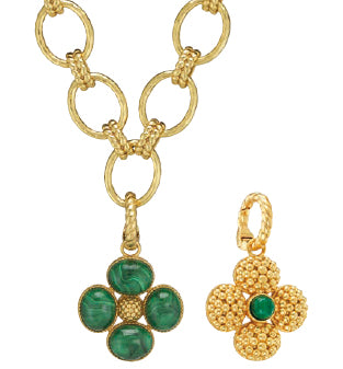 Berry Clover Double-Sided Pendant
