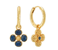 Berry Clover Hoop Earrings with Double-Sided Charm