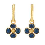 Berry Clover Hoop Earrings with Double-Sided Charm