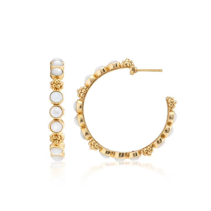 Berry Gem Medium Hoop Earrings