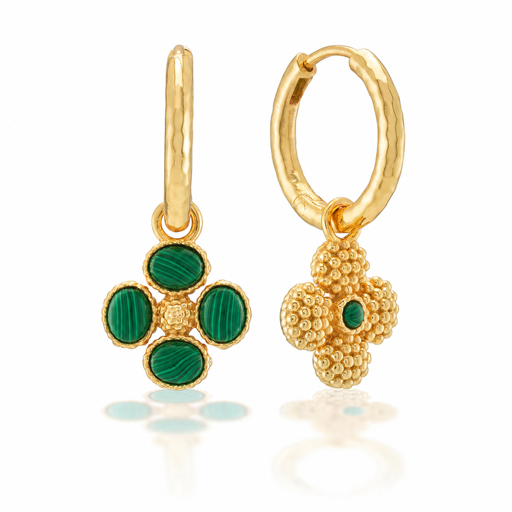Berry Clover Hoop Earrings