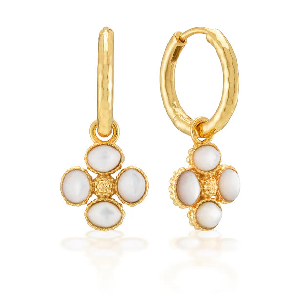 Berry Clover Hoop Earrings