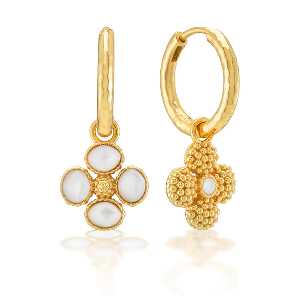 Berry Clover Hoop Earrings