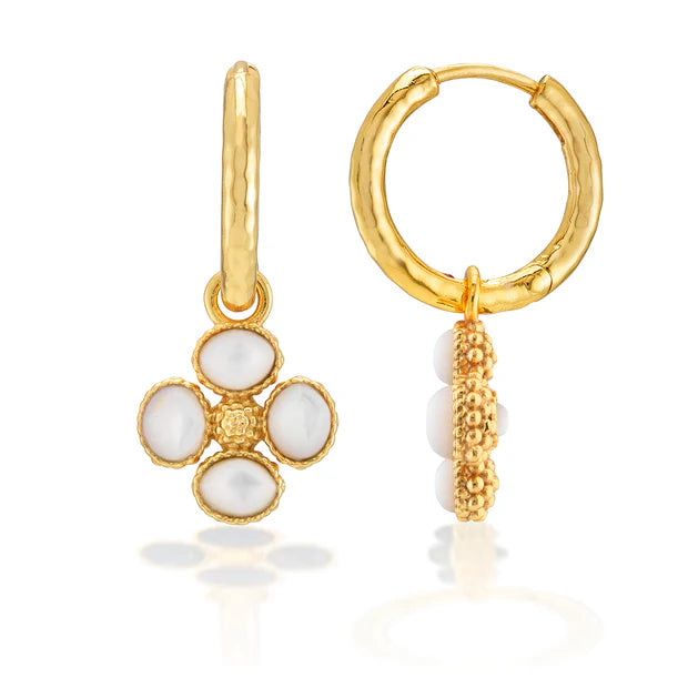 Berry Clover Hoop Earrings