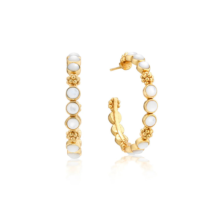 Berry Gem Medium Hoop Earrings