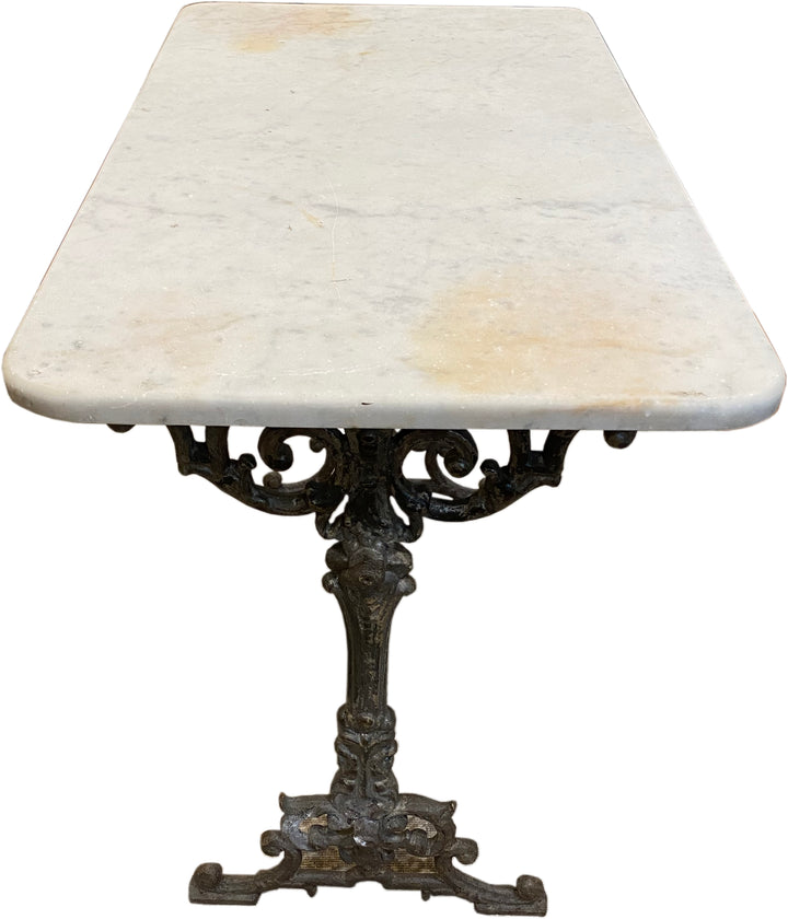 White Marble Top Bistro Table