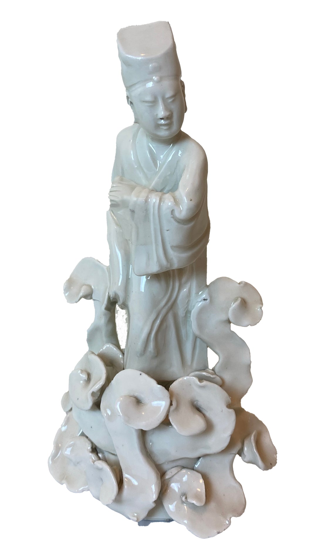 Vintage Blanc de Chine–Style Chinese Scholar Figures – Pair