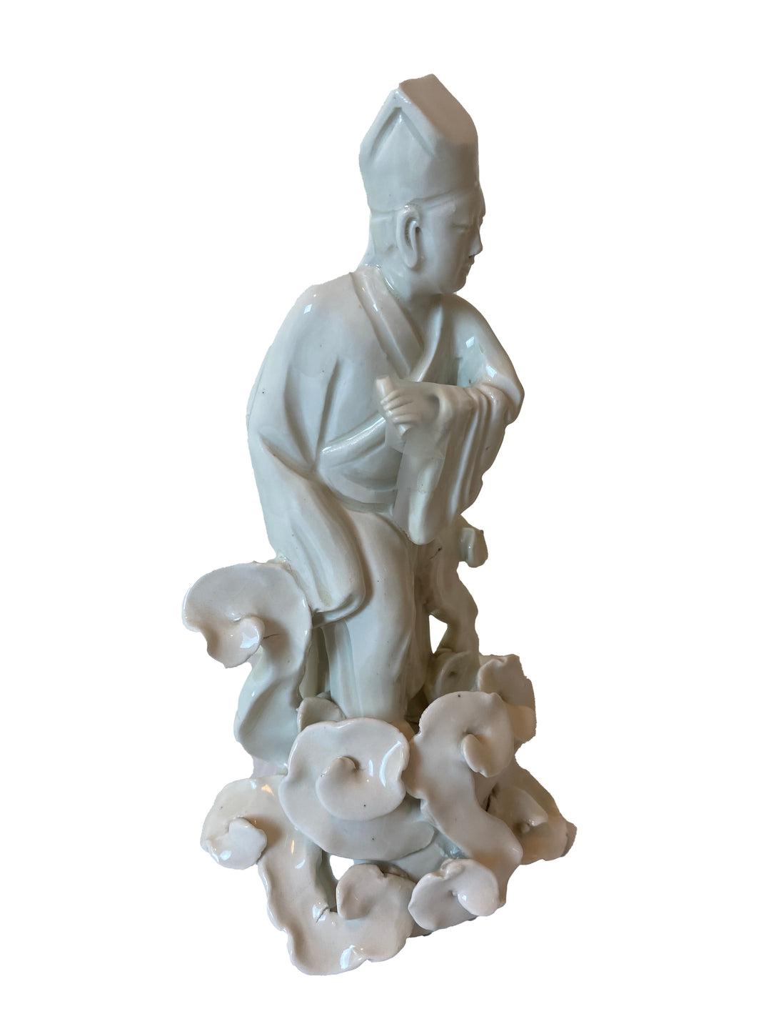 Vintage Blanc de Chine–Style Chinese Scholar Figures – Pair