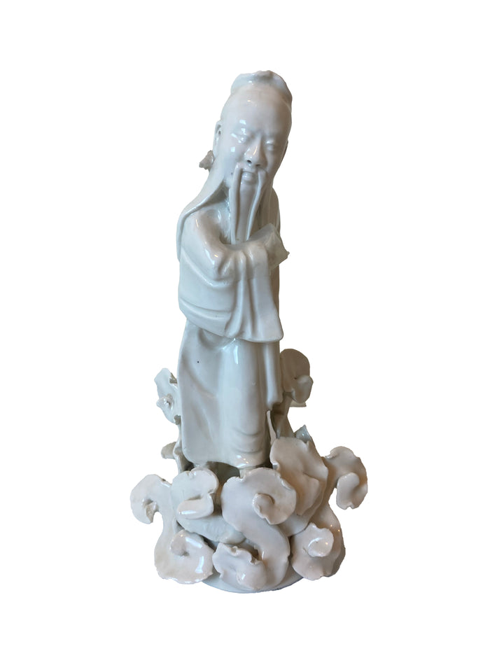 Vintage Blanc de Chine–Style Chinese Scholar Figures – Pair