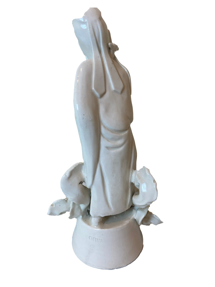 Vintage Blanc de Chine–Style Chinese Scholar Figures – Pair