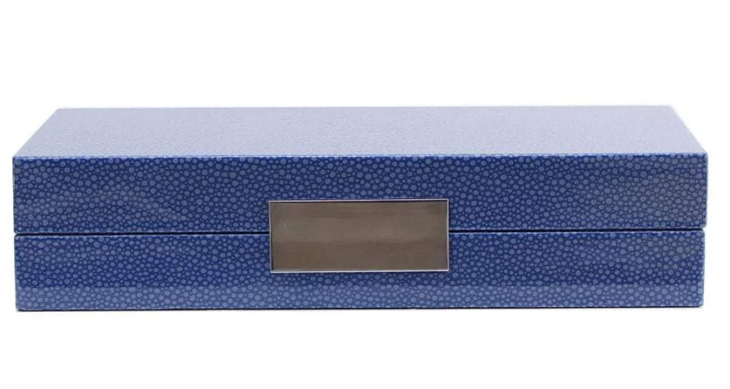 Blue Shagreen Box with Silver