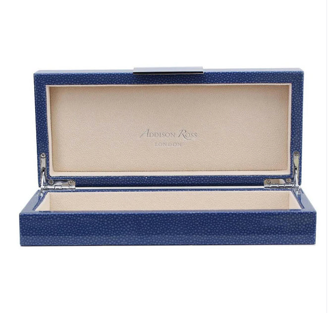 Blue Shagreen Box with Silver