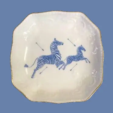 Blue Zebra Porcelain Bon Bon Tray