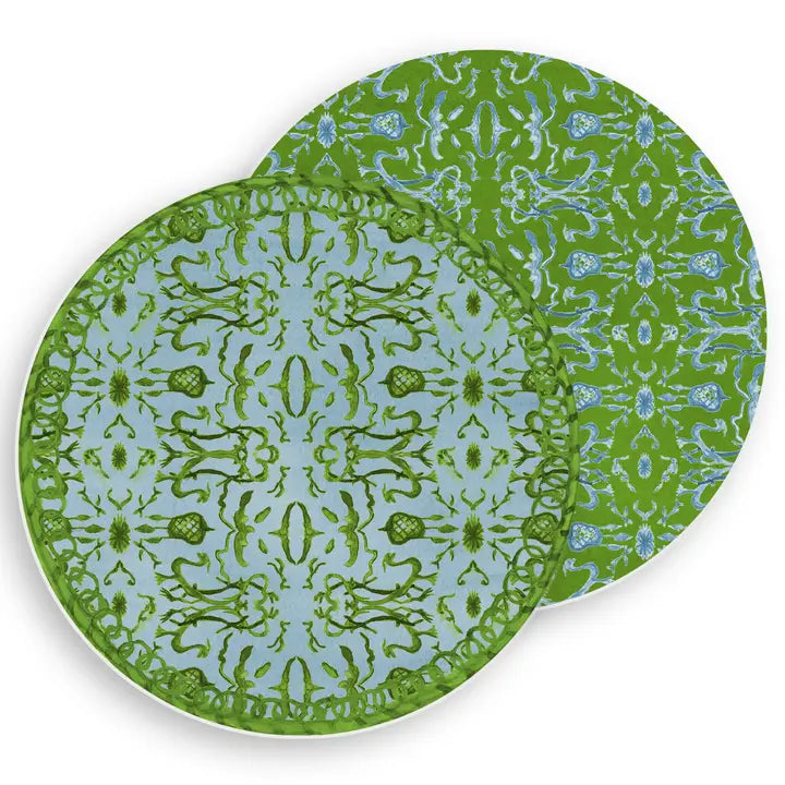 Reversible Blue & Green Vinyl Placemat - Set/2