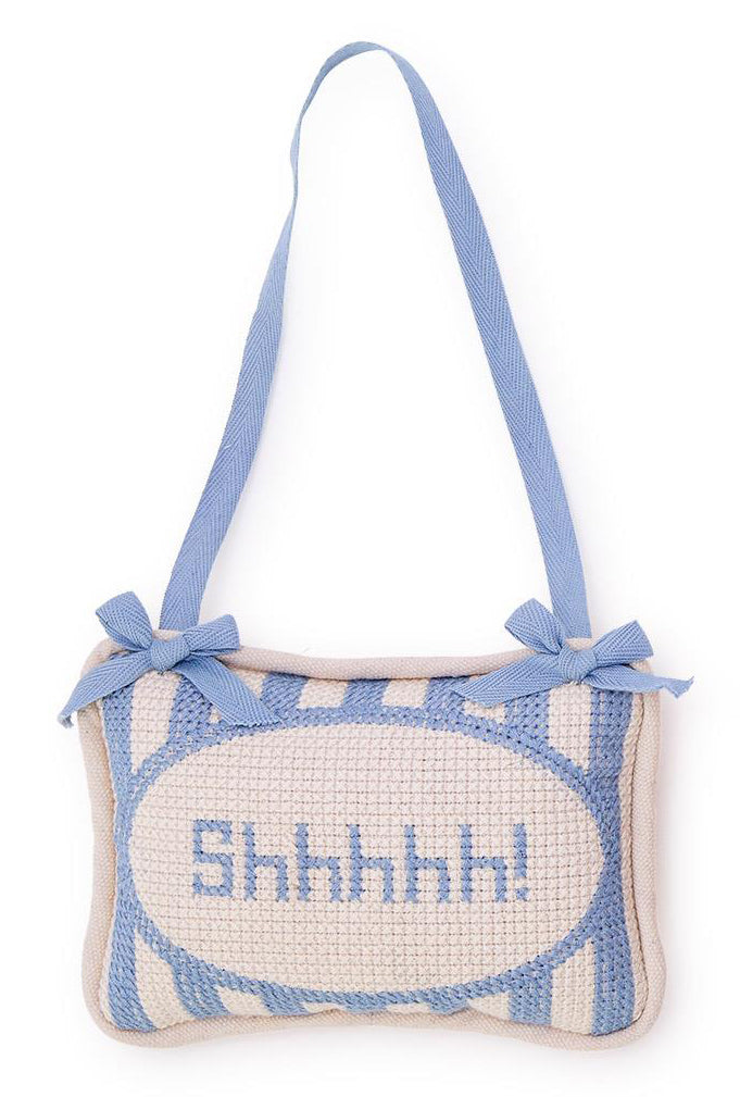 Shhhhh! Embroidered Pillow Door Hanger