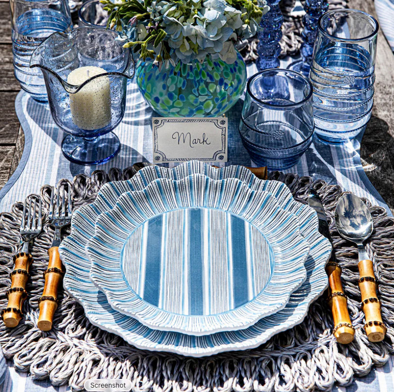 Cabana Stripe Melamine Dessert/Salad Plate - Set/4