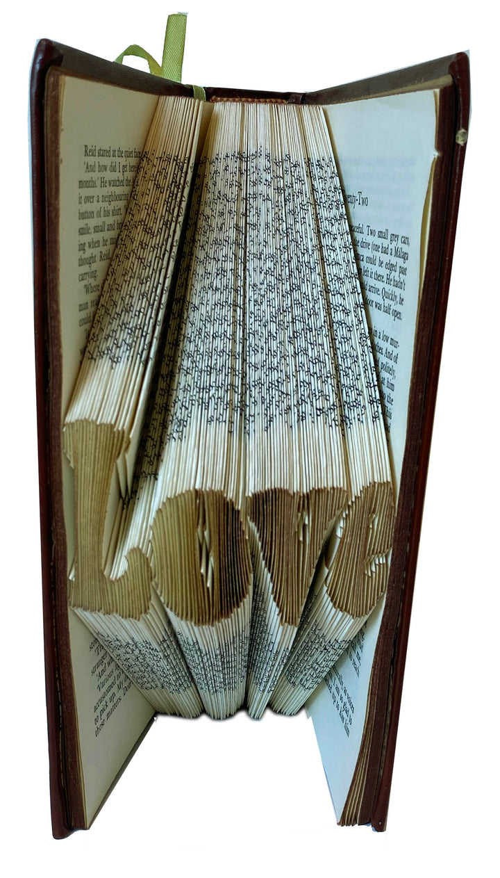 Folded Book Art – “Love” Design | 7.5" x 5" x 3"