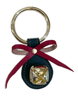 Amish-Made Brass Bell with Leather Teardrop & Bow