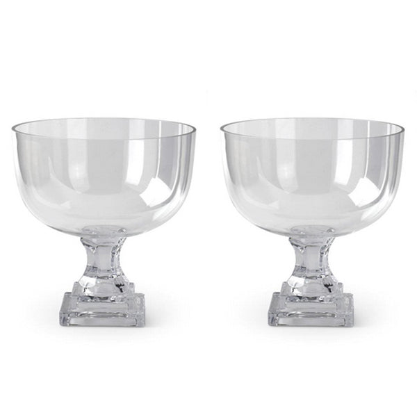 Pair of Glass Pedestal Footed Vases