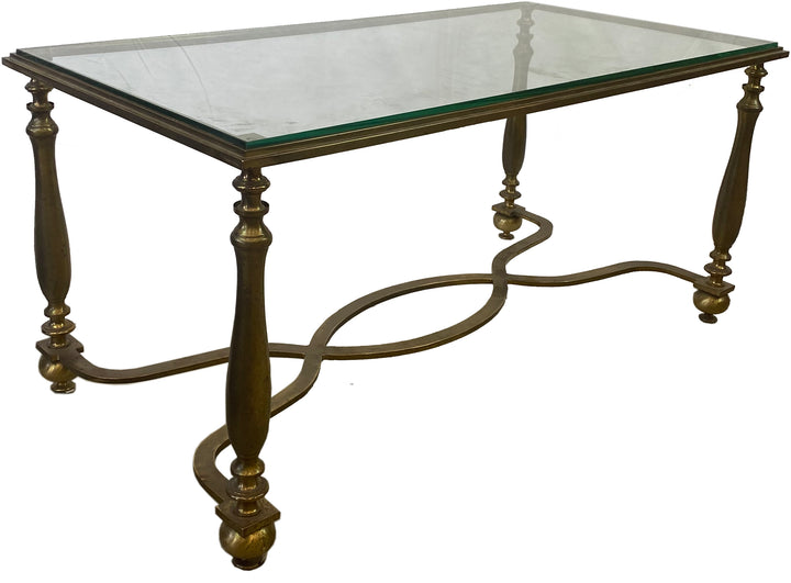 French X-Base Brass Coffee Table