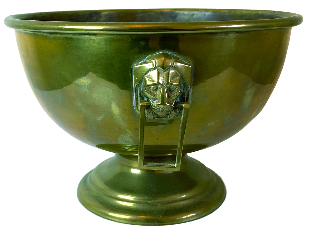 Lion Head Handle Brass Bowl