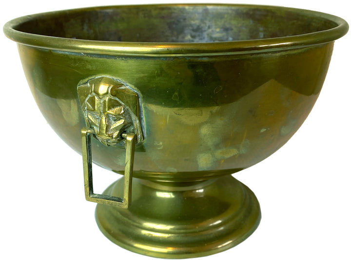 Lion Head Handle Brass Bowl