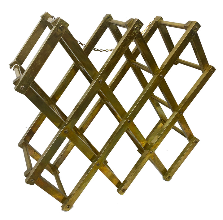 Mid-Century Modern Brass Wine Rack