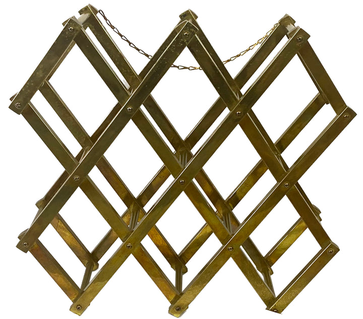 Mid-Century Modern Brass Wine Rack