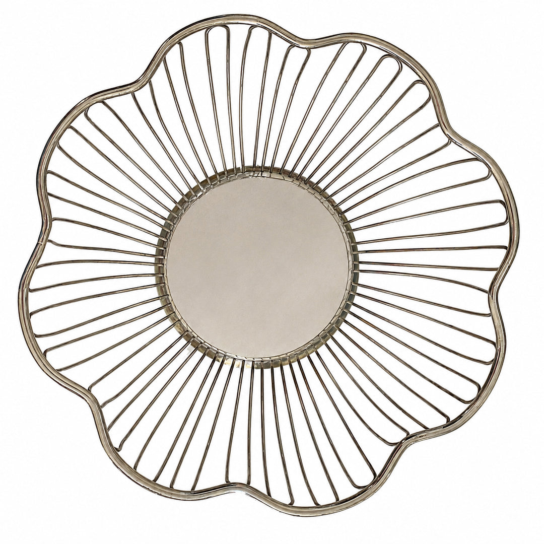 Vintage Silverplate Wire Bread Basket (Scalloped Form)