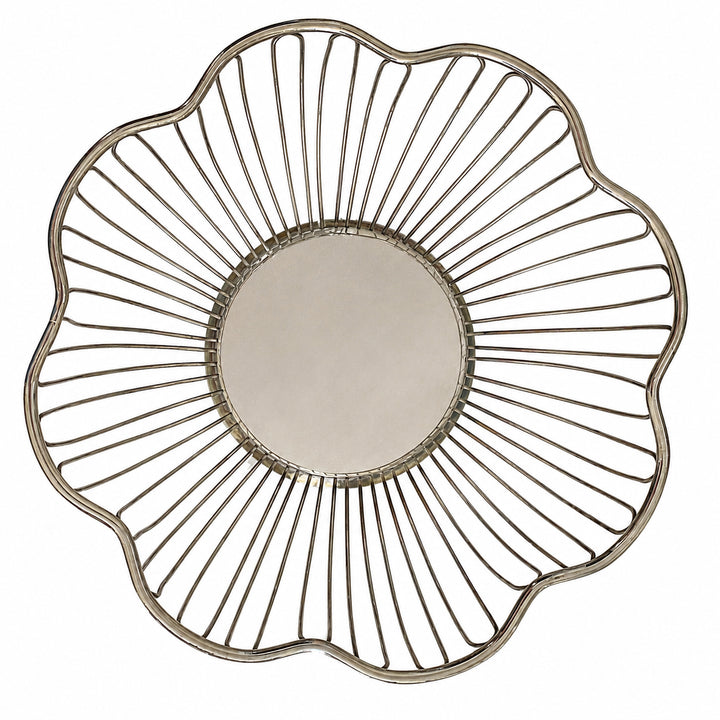Vintage Silverplate Wire Bread Basket (Scalloped Form)