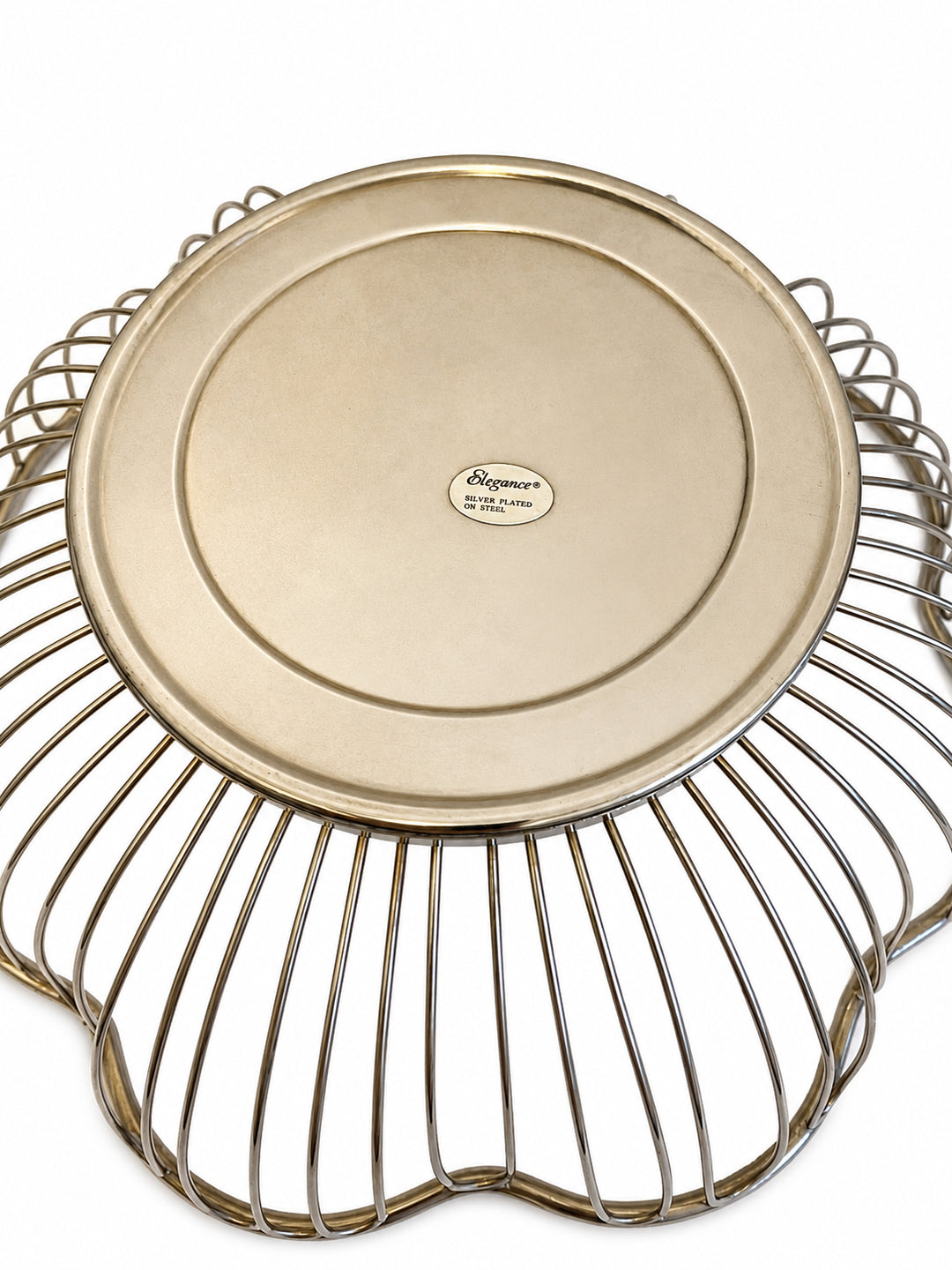 Vintage Silverplate Wire Bread Basket (Scalloped Form)
