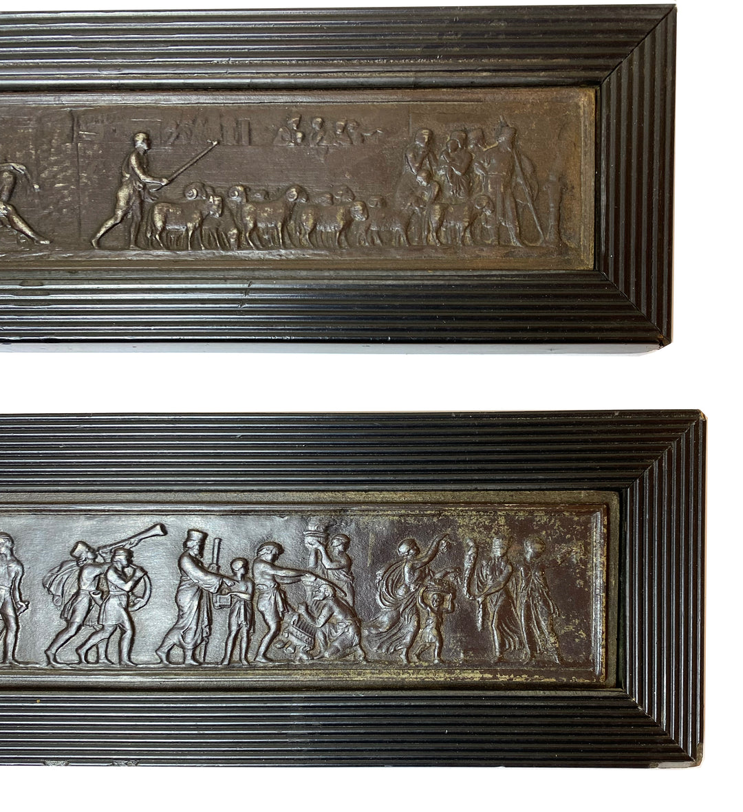 Pair of Vintage Framed Bronze Reliefs