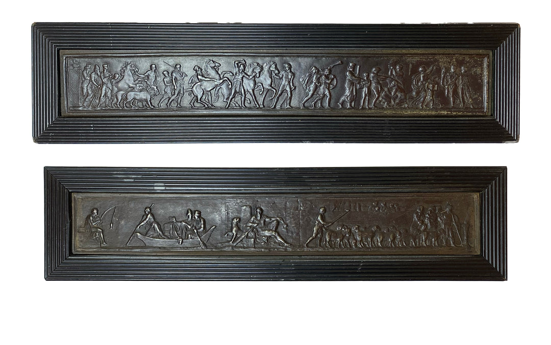 Pair of Vintage Framed Bronze Reliefs