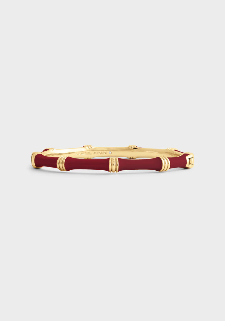 Bamboo Enameled Hinged Bangle