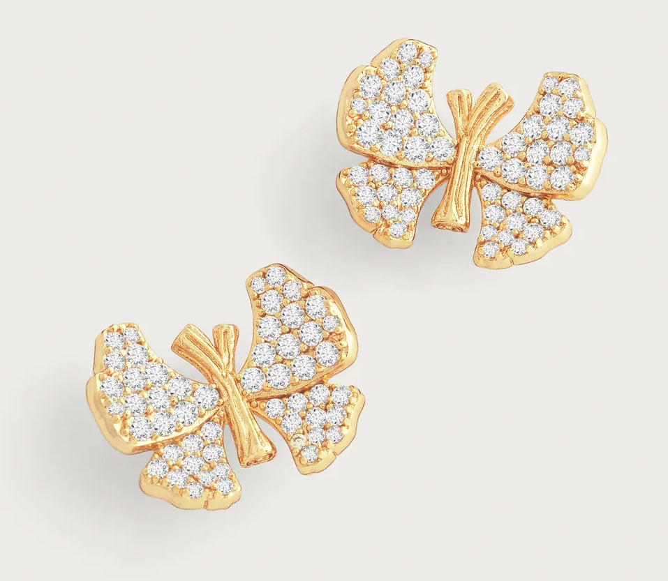 Butterfly Stud Pavé Earrings