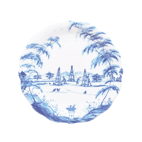 Country Estate - Delft Blue Garden Scenes Plate Set/4