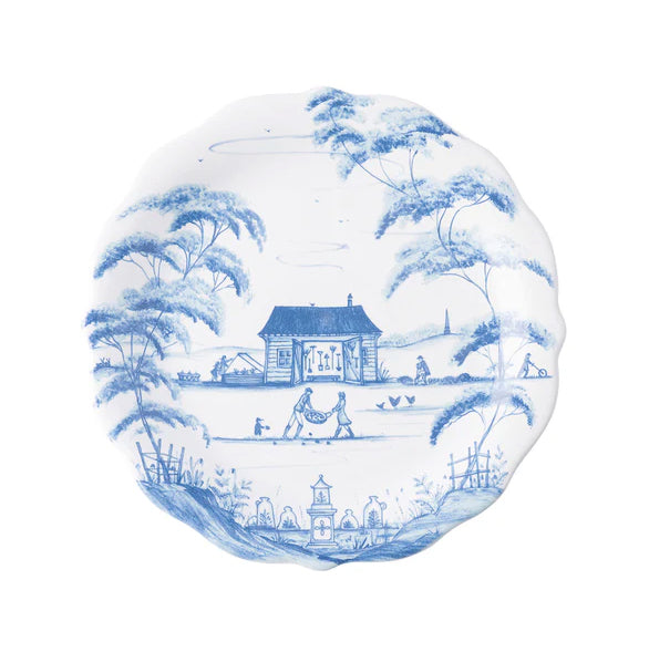 Country Estate - Delft Blue Garden Scenes Plate Set/4