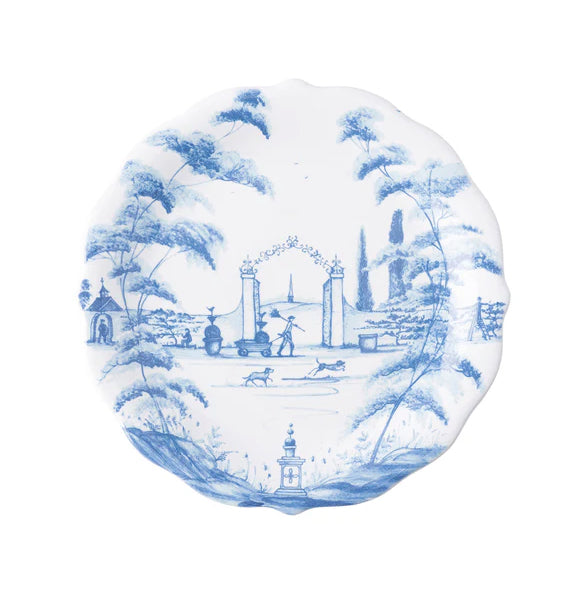 Country Estate - Delft Blue Garden Scenes Plate Set/4