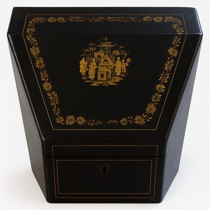 19th-Century Chinoiserie Papier-Mâché Stationery Box