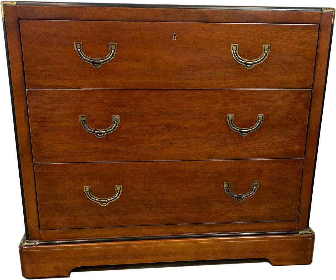 Pair of Cherry Campaign-Style Bachelor Chests